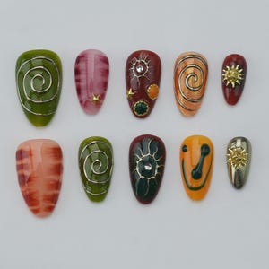 Custom Press On Nails: Balletcore Flakes, Handmade Gel Nail Art
