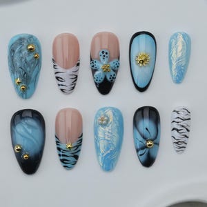 Custom Press On Nails: Balletcore Flakes, Handmade Gel Nail Art