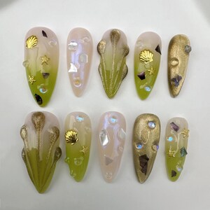 custom press on nails/party press on nails/Flakes for nails/wedding nails gift/Japanese nails/Long nails/Almond nails
