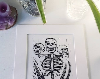 The Wither - Hand Printed Lino Print