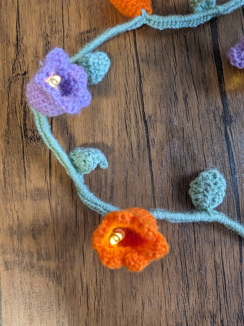 Crochet Flower Vine Fairy Lights Pattern Etsy