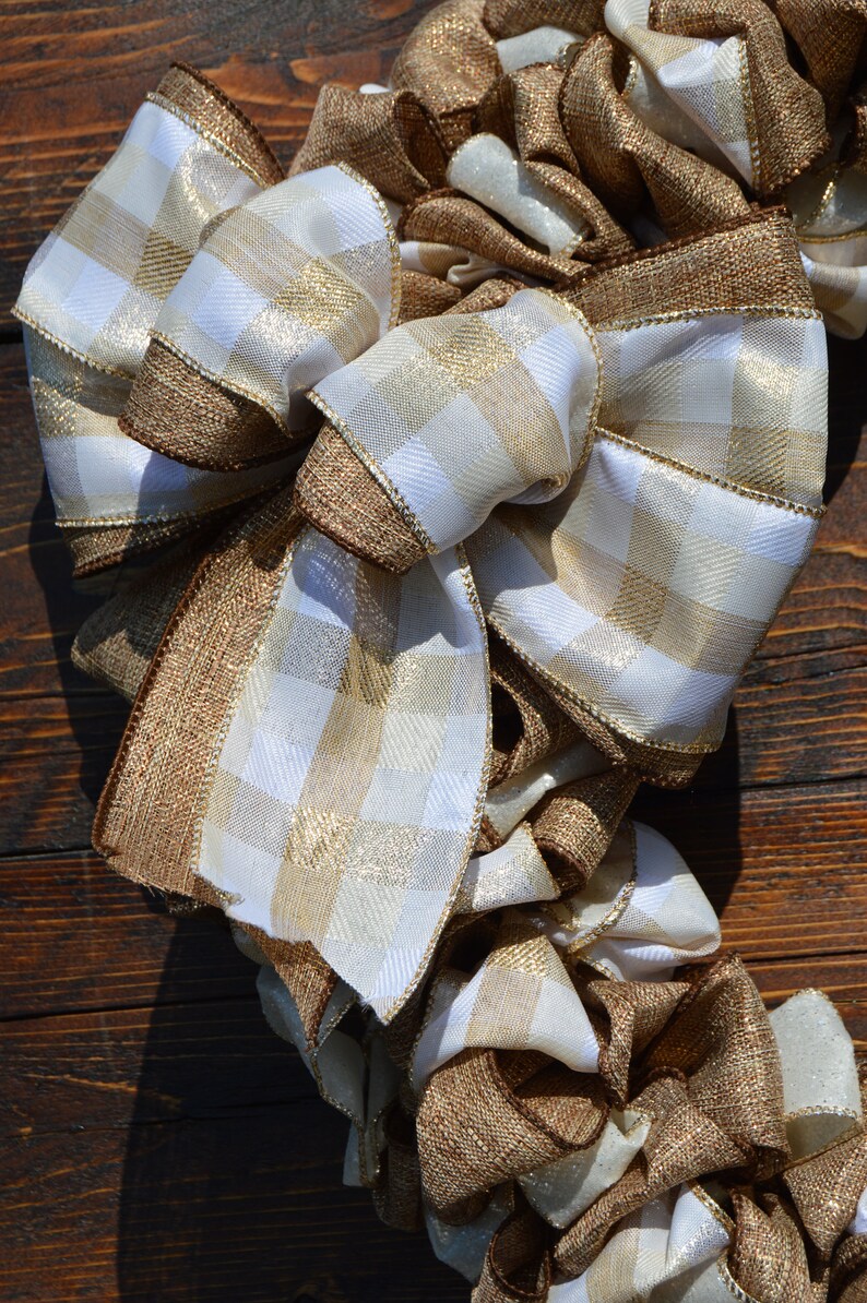 New Year's Wreath| Elegant 16 Inch Ribbon Wreath| Handmade Custom ...