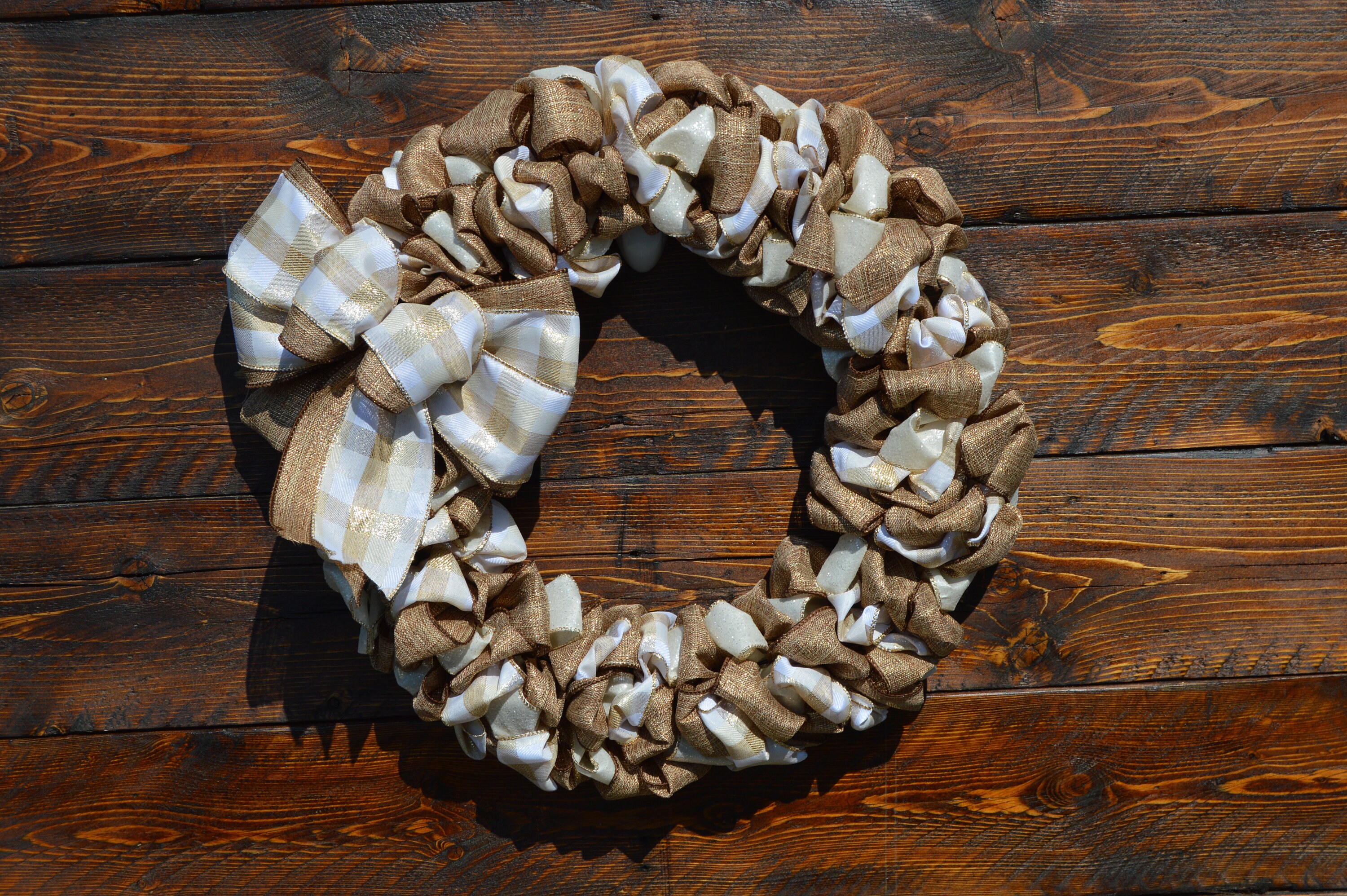 New Year's Wreath| Elegant 16 Inch Ribbon Wreath| Handmade Custom ...