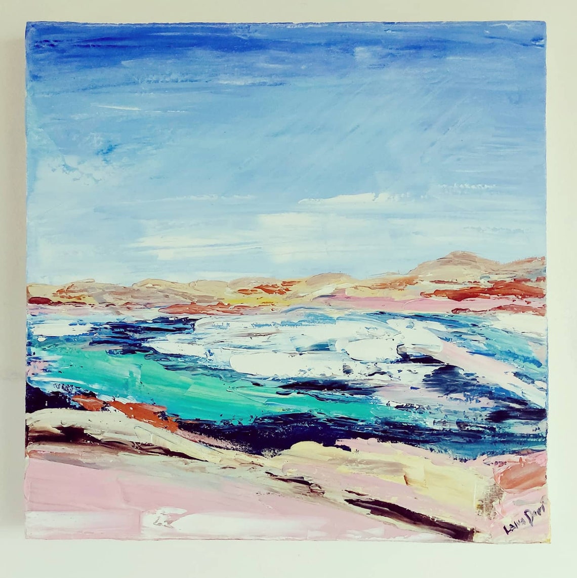 Large Landscape Canvas Art Painting / Salt lake Original Etsy