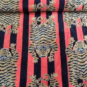 Indian Soft Luxury Velvet Tibetan Tiger Print Fabric Upholstery Dressmaking Sewing Fabric, Cotton Velvet Sewing Soft Fabric