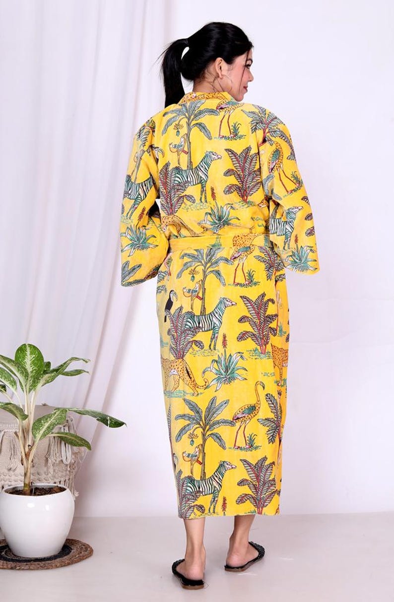 Fancy House Robe Luxury Velvet House Robe Unisex Kimono Boho Jacket Indian Silk Lined ...