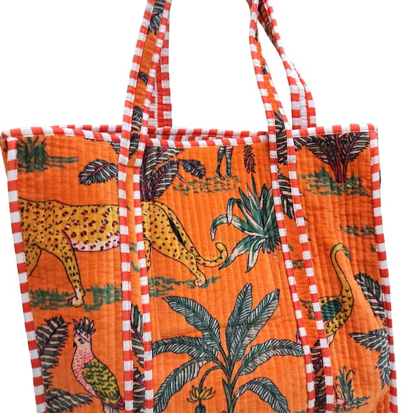 Handmade Tote Bag / Indian Quilted Making Tote Bags / Grocery Bag / Women Shopping Totes bag / Ethnic Cotton Shoulder Bag / Large Tote Bag