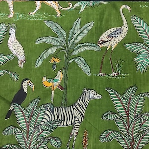 Beautiful Animal Print By The Yard Cotton Indian  Running Loose Craft Sewing Fabric Throw Ethnic Light Weight Dressmaking Art