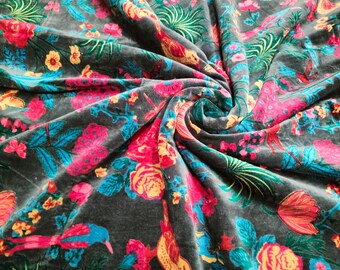 Black Printed Velvet Fabric , Velvet Fabric By Yard Velvet Fabric Upholstery Fabric By Meter Italian Velvet Fabric For Table Clothe