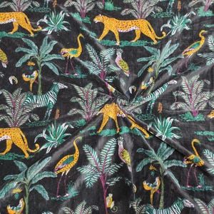 Velvet Quilt, Indian Cotton Velvet Zebra Printed Fabric By Yard, Velvet Curtain Upholstery Cushion Plush Soft Fabric, Chair, Sofa, Cushion,