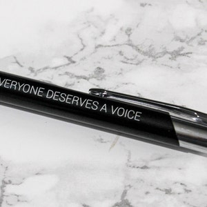 everyone deserves a voice pen - speech therapy gift, gift for SLT, speechie gift idea, speech pathologist gift idea, SLP stationery