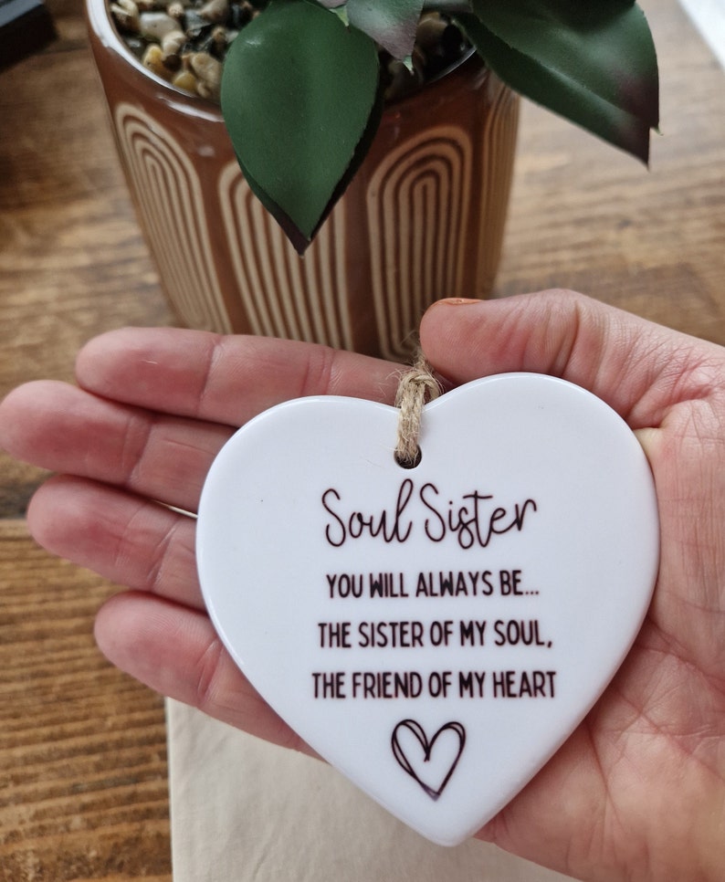 Soul Sister Gift Keepsake Ceramic Heart Quote Gift Etsy