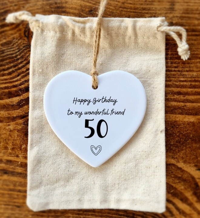 50th Birthday Gifts for Women,50th Birthday Gifts for Wife, Mum,  Sister,Heart Crystal Keepsake,Unique 50th Birthday Present Ornament  Collection for