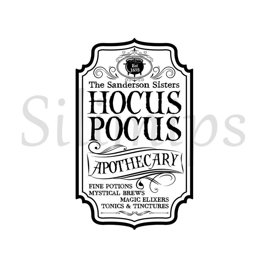 Hocus Pocus Apothecary Svg Png, The Sanderson Sisters svg, Apothecary…