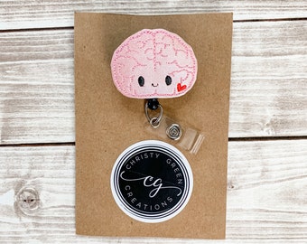 Brain badge reel, neuro badge reel, nurse badge reel, medical badge reel