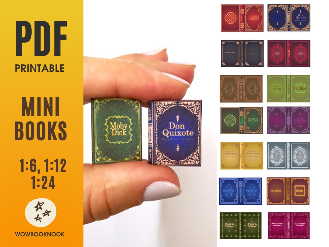 Mini Libro Digital Mini libros imprimibles escala 1/6 1/12 1/24 portadas de - Etsy México