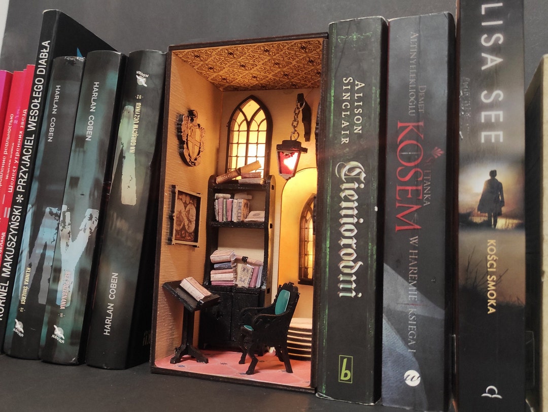 Dark Academia Book Nook Bookshelf Decor Etsy