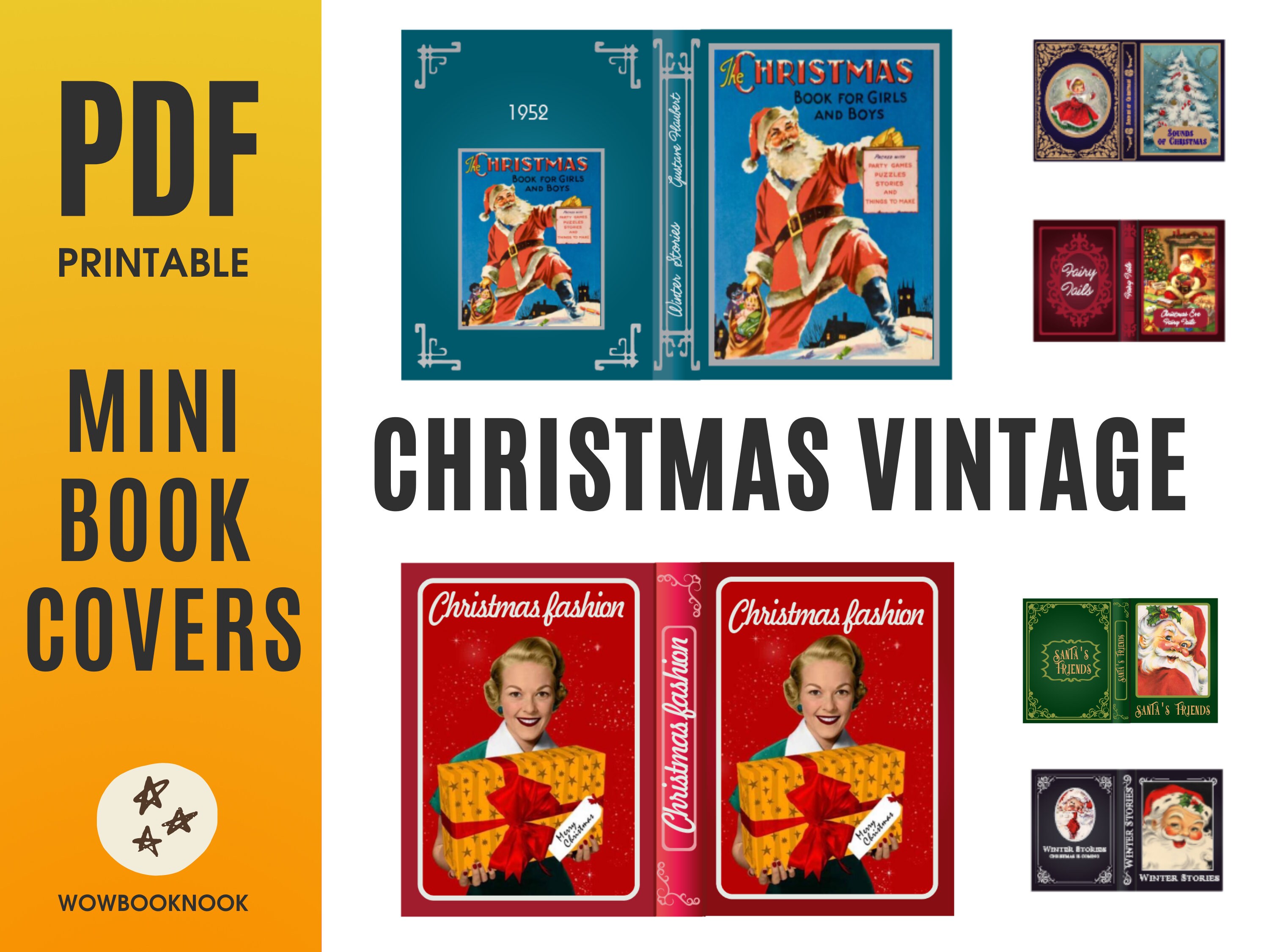 Vintage Christmas Mini Books Printable 1 6 1 12 1 24 Scale Etsy Vintage Christmas Mini Books Printable 1 6 1 12 1 24 Scale Etsy