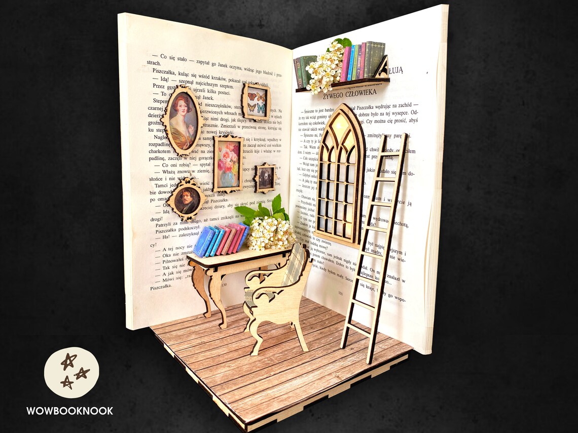 Miniature Diorama KIT DIY Book Nook Bookshelf Art Decor Etsy