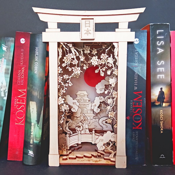 Japanese Book Nook shelf insert - Kit Diy