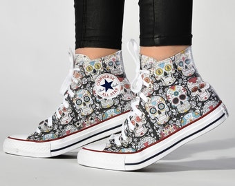 Trendy Skull Star Pattern Slip On Superior Comfort Sneakers Canvas Shoes for Women Fashion 