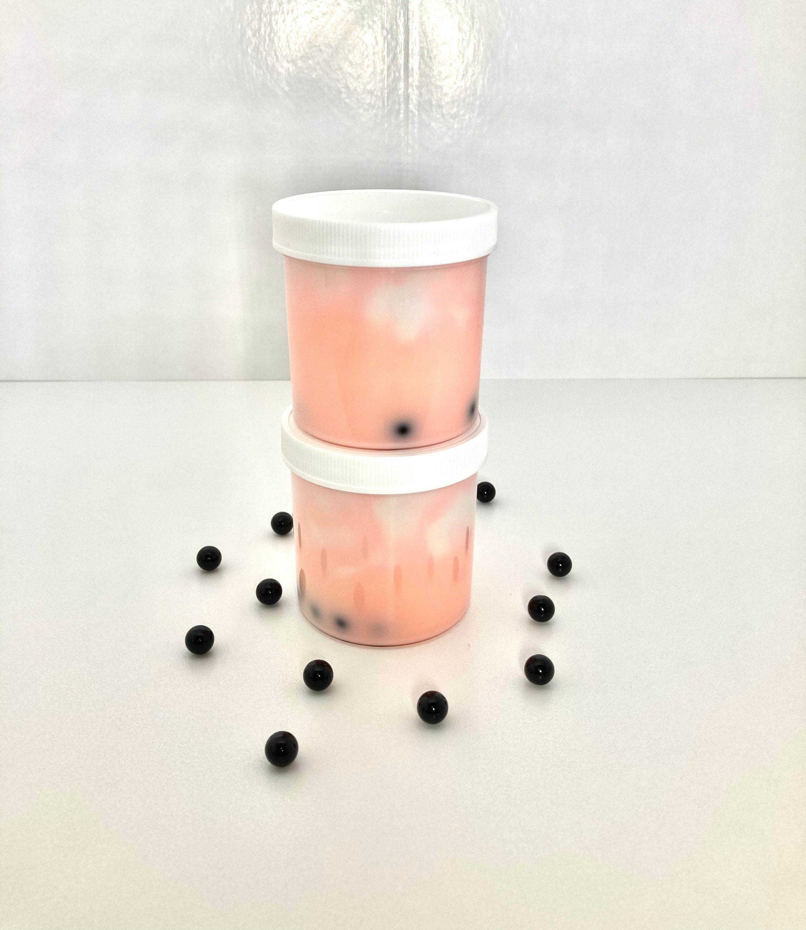 Peaches and Cream Boba Slime/ Boba Bead Slime/ Peaches and Etsy