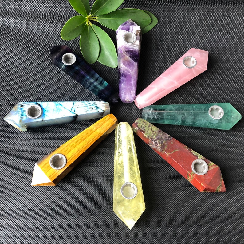 Natural Smoking Pipe Quartz Crystal Hand Quartz Crystal Etsy