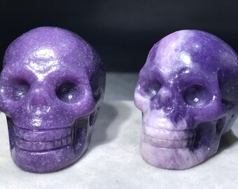 1.8"Natural purple mica stone skull, crystal carving, crystal quartz, Crystal skull, home decor, Crystal energy Healing, Crystal gift random