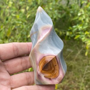 Natural ocean jasper quartz crystal flame quartz crystal obelisk point healing random 1pc