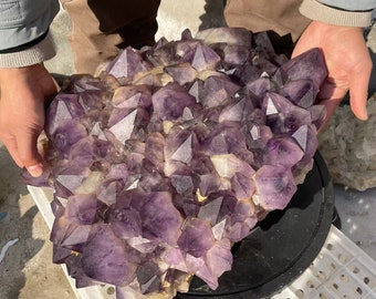 80.8LB Natural amethyst cluster, quartz crystal cluster, quartz crystal wand point, specimen healing C73