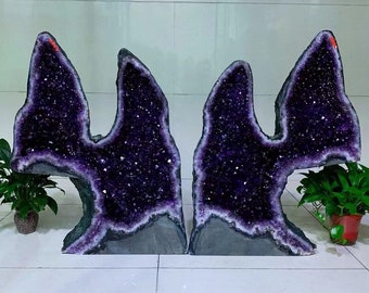 286LB A pair Natural amethyst geode cluster quartz crystal geode cluster quartz crystal specimen healing