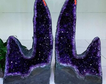 179.7LB A pair Natural amethyst geode cluster quartz crystal geode cluster quartz crystal specimen