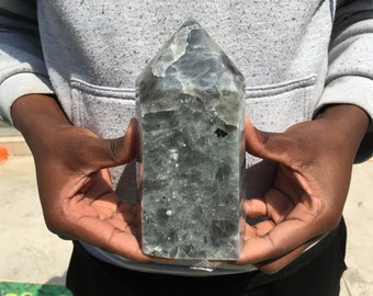 Natural Labrador quartz crystal Obelisk wand point crystal gift  HH533