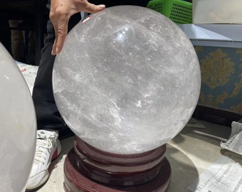 420mm 224LB Natural Clear Crystal Ball white quartz Crystal Ball Reiki Healing