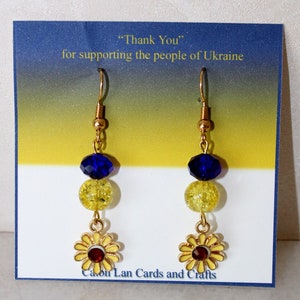 Support Ukraine Earrings,Blue and Yellow Earrings, Sunflower Earrings, Earrings for Ukraine, Peace Earrings, Fashion Earrings, charity Sale