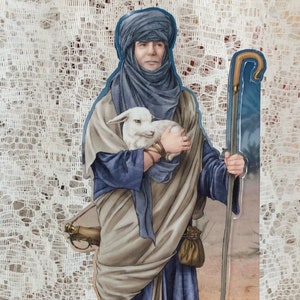 Biglietto a forma di lusso, Biglietto della Natività, Biglietto di Natale mentre i pastori guardavano, Biglietto religioso, Benedizioni natalizie, Biglietto autoportante
