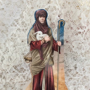 Luxe herdervormige kaart, kerstkaart, herder kerstkaart, religieuze kaart, kerstzegeningen, kaart voor Kerstmis, vrijstaand