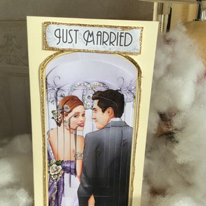 Le jour de votre mariage, félicitations pour mariage, mariage art déco, carte d'amour, carte romantique, carte de mariage, pour l'heureux couple