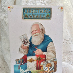 Tarjeta hecha a mano para Navidad, Tarjeta de Papá Noel, feliz Navidad Papá Noel, tarjeta divertida, Tarjeta del niño, Feliz Navidad, Alegría navideña, feliz tarjeta navideña