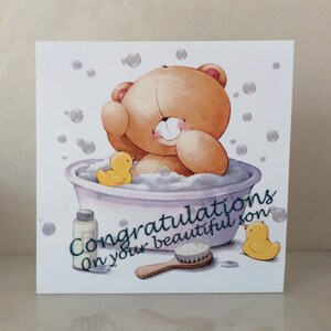 Carte Baby Boy, pour votre fils, nouveau bébé, nouveau fils, nouveaux parents, Carte de félicitations, Carte nouvelle addition, Carte Baby Boy,