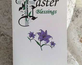 Easter card, traditional message, a printed Card, Easter Blessings, Religious card, card for Easter,  Spiritual Easter,Verse inside,size A5