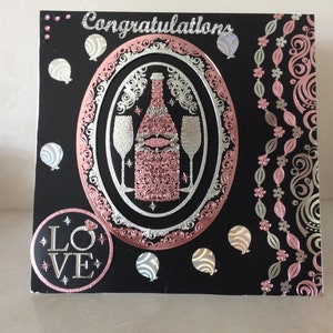 Cartão de casamento, cartão de parabéns, cartão de amor, cartão de noiva e noivo, recém-casados, felizes para sempre, tamanho 20 x 20 cm