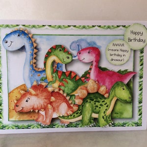 Cartão de dinossauro brilhante infantil, cartão de aniversário de dinossauro, feliz aniversário, cartão para criança, cartão divertido, cartão de aniversário divertido, cartão para crianças,