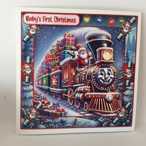 Eerste kerstkaart baby, op je eerste kerst, gedecoupaged, mooie kaart, formaat 8 x 8, speciale kerstkaart, bedrukt inlegvel