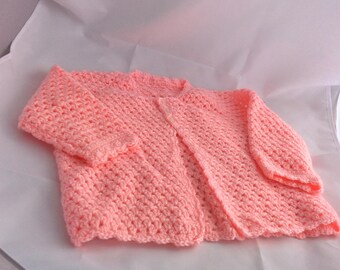 Toddlers Knitted Jacket, Pretty Girls jacket, hand Knitted gift, Summer Jacket for girls, Size 37 cms,  Gift for Daughter,