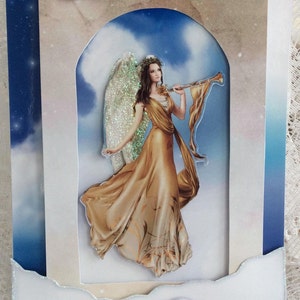 Tarjeta de Navidad Religiosa de Lujo, Tarjeta de Navidad Angel, Tarjeta Espiritual, Navidad Angelical, , Bendiciones de Navidad, Tarjeta pequeña