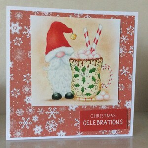 Happy Gnome kerstkaart, leuke kaart, kinderkaart, Happy Christmas, feestelijke kaart, kaart voor kind, vakantiekaart, kleine kaart