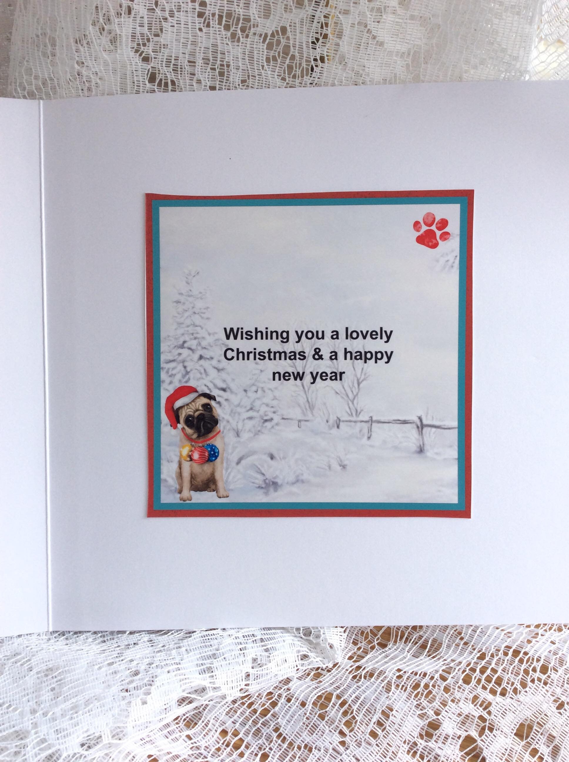 Cheeky Pug Christmas Card: Fun Dog Lover Holiday Card - Etsy