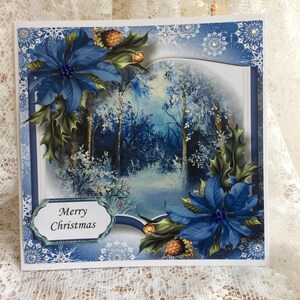 Biglietto con scena natalizia fatta a mano, biglietto di Natale di lusso, biglietto con scena di neve, biglietto grande, biglietto speciale, buon Natale, biglietto di buone feste