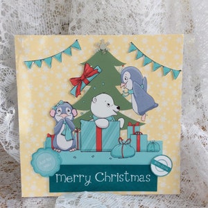 Cartão de Natal divertido, Feliz Natal, Saudações de Natal, Feliz Natal, cartão de criança, abraços de férias, cartão de personagem, cartão festivo fofo,